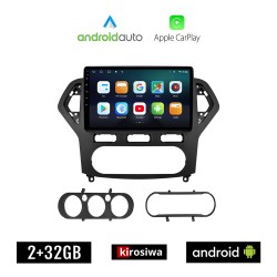 KIROSIWA FORD MONDEO (2007 - 2010) Android οθόνη αυτοκίνητου 2GB με GPS WI-FI (ηχοσύστημα αφής 10" ιντσών OEM Android Auto Apple Carplay Youtube Playstore MP3 USB Radio Bluetooth Mirrorlink εργοστασιακή, 4x60W, AUX, μαύρο)