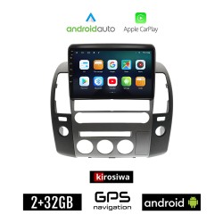 KIROSIWA NISSAN NAVARA D40 (2006 - 2011) CLIMA NAVI Android οθόνη αυτοκίνητου 2GB με GPS WI-FI (ηχοσύστημα αφής 9" ιντσών Android Auto Apple Carplay Youtube Playstore MP3 USB Radio Bluetooth Mirrorlink εργοστασιακή, 4x60W, AUX)