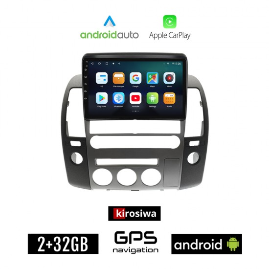 KIROSIWA NISSAN NAVARA D40 (2006 - 2011) CLIMA NAVI Android οθόνη αυτοκίνητου 2GB με GPS WI-FI (ηχοσύστημα αφής 9 ιντσών Android Auto Apple Carplay Youtube Playstore MP3 USB Radio Bluetooth Mirrorlink εργοστασιακή, 4x60W, AUX)
