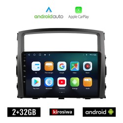 KIROSIWA MITSUBISHI PAJERO (2006 - 2013) Android οθόνη αυτοκίνητου 2GB με GPS WI-FI (ηχοσύστημα αφής 9" ιντσών OEM Android Auto Apple Carplay Youtube Playstore MP3 USB Radio Bluetooth Mirrorlink εργοστασιακή, 4x60W, AUX)