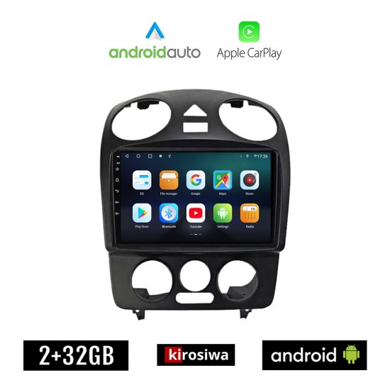 KIROSIWA VW VOLKSWAGEN BEETLE (2004 - 2011) Android οθόνη αυτοκίνητου 2GB με GPS WI-FI (ηχοσύστημα αφής 9 ιντσών OEM Android Auto Apple Carplay Youtube Playstore MP3 USB Radio Bluetooth Mirrorlink εργοστασιακή, 4x60W, AUX)