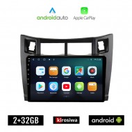 KIROSIWA TOYOTA YARIS (2006-2011) Android οθόνη αυτοκίνητου 2GB με GPS WI-FI ( TOYOTA ηχοσύστημα αφής 9" ιντσών OEM Android Auto Apple Carplay Youtube Playstore MP3 USB Radio Bluetooth Mirrorlink  εργοστασιακή, 4 x 60W, μαύρο)