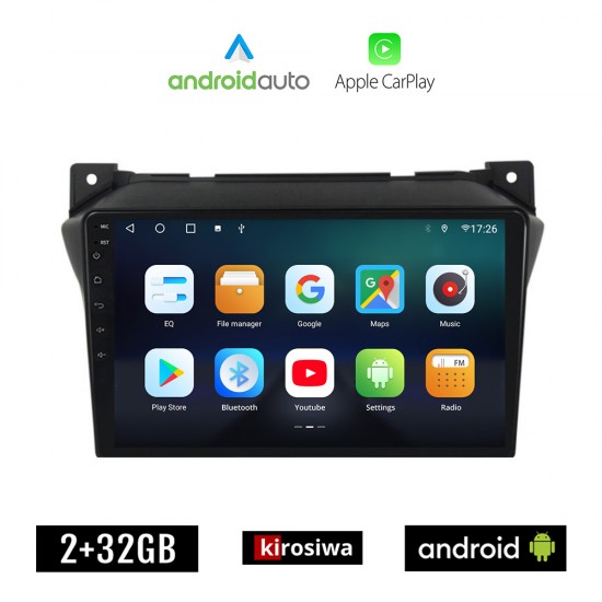 KIROSIWA SUZUKI ALTO (2009-2016) Android οθόνη αυτοκίνητου 2GB με GPS WI-FI (ηχοσύστημα αφής 9 ιντσών OEM Android Auto Apple Carplay Youtube Playstore MP3 USB Radio Bluetooth Mirrorlink εργοστασιακή, AUX, 4x60W)