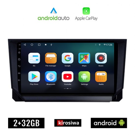 KIROSIWA MAZDA CX-9 (2006-2015) Android οθόνη αυτοκίνητου 2GB με GPS WI-FI (ηχοσύστημα αφής 9 ιντσών OEM Android Auto Apple Carplay Youtube Playstore MP3 USB Radio Bluetooth Mirrorlink εργοστασιακή, 4x60W, AUX)