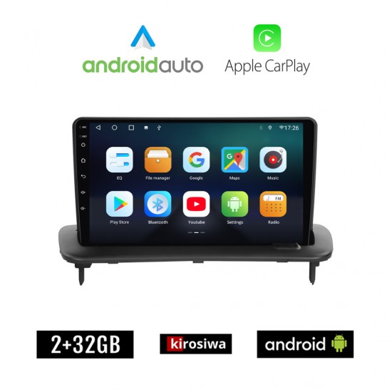 KIROSIWA VOLVO S40 (2004-2012) Android οθόνη αυτοκίνητου 2GB με GPS WI-FI (ηχοσύστημα αφής 9 ιντσών OEM Android Auto Apple Carplay Youtube Playstore MP3 USB Radio Bluetooth Mirrorlink  εργοστασιακή, 4x60W, AUX)