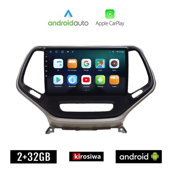 KIROSIWA JEEP GRAND CHEROKEE (μετά το 2014) Android οθόνη αυτοκίνητου 2GB με GPS WI-FI (ηχοσύστημα αφής 10 ιντσών OEM Android Auto Apple Carplay Youtube Playstore MP3 USB Radio Bluetooth Mirrorlink εργοστασιακή, 4x60W, AUX)