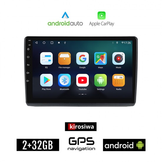KIROSIWA NISSAN PRIMASTAR (2001 - 2014) Android οθόνη αυτοκίνητου 2GB με GPS WI-FI (ηχοσύστημα αφής 10 ιντσών Android Auto Apple Carplay Youtube Playstore MP3 USB Radio Bluetooth Mirrorlink εργοστασιακή, 4x60W)