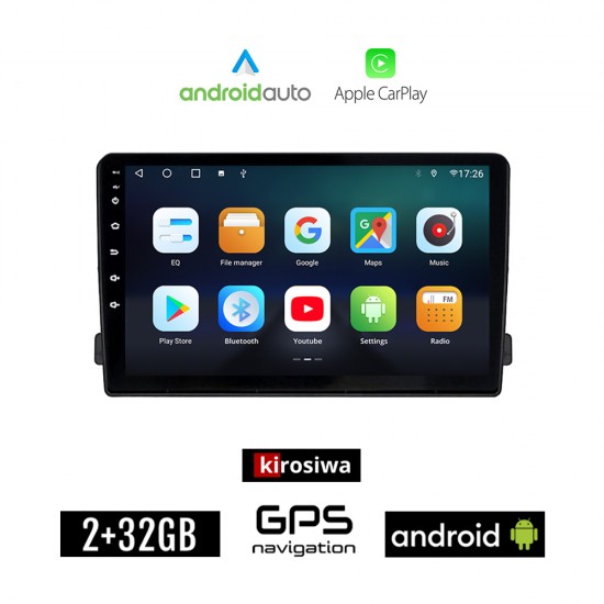 KIROSIWA FORD FOCUS (2005 - 2011) Android (2GB) οθόνη αυτοκίνητου 9 GPS WI-FI (Playstore Youtube MP3 USB Radio Bluetooth ηχοσύστημα Android Auto Apple Carplay Mirrorlink)