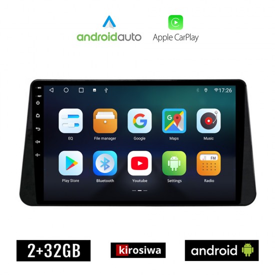 KIROSIWA NISSAN MICRA (μετά το 2017) Android οθόνη αυτοκίνητου 2GB με GPS WI-FI (ηχοσύστημα αφής 10 ιντσών OEM Android Auto Apple Carplay Youtube Playstore MP3 USB Radio Bluetooth Mirrorlink εργοστασιακή, 4x60W, AUX)