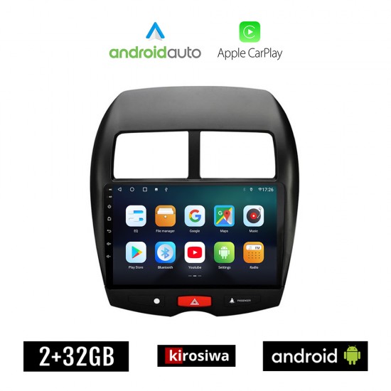 KIROSIWA MITSUBISHI ASX (μετά το 2009) Android οθόνη αυτοκίνητου 2GB με GPS WI-FI (ηχοσύστημα αφής 10 ιντσών OEM Android Auto Apple Carplay Youtube Playstore MP3 USB Radio Bluetooth Mirrorlink εργοστασιακή 4x60W AUX)