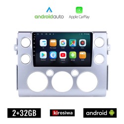 KIROSIWA TOYOTA FJ CRUISER (2007 - 2013) Android οθόνη αυτοκίνητου 2GB με GPS WI-FI (ηχοσύστημα αφής 9" ιντσών OEM Android Auto Apple Carplay Youtube Playstore MP3 USB Radio Bluetooth Mirrorlink εργοστασιακή, 4x60W, AUX)