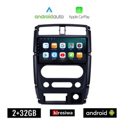 KIROSIWA SUZUKI JIMNY (2005 - 2019) Android οθόνη αυτοκίνητου 2GB με GPS WI-FI (ηχοσύστημα αφής 9" ιντσών OEM Android Auto Apple Carplay Youtube Playstore MP3 USB Radio Bluetooth Mirrorlink εργοστασιακή, 4x60W, AUX)